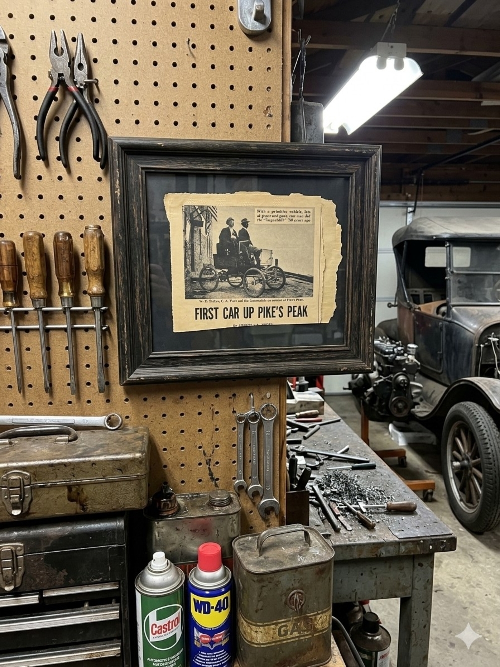 Vintage 'First Car Up Pike's Peak'